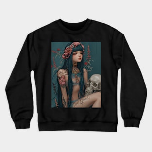 Geisha and skull 93004 Crewneck Sweatshirt